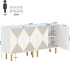 Sideboard Buffet Cabinet, Modern Sideboard Cabinet with 4 Doors - Comfortable Living Decor