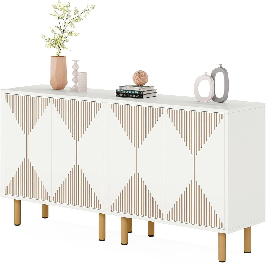 Sideboard Buffet Cabinet, Modern Sideboard Cabinet with 4 Doors - Comfortable Living Decor