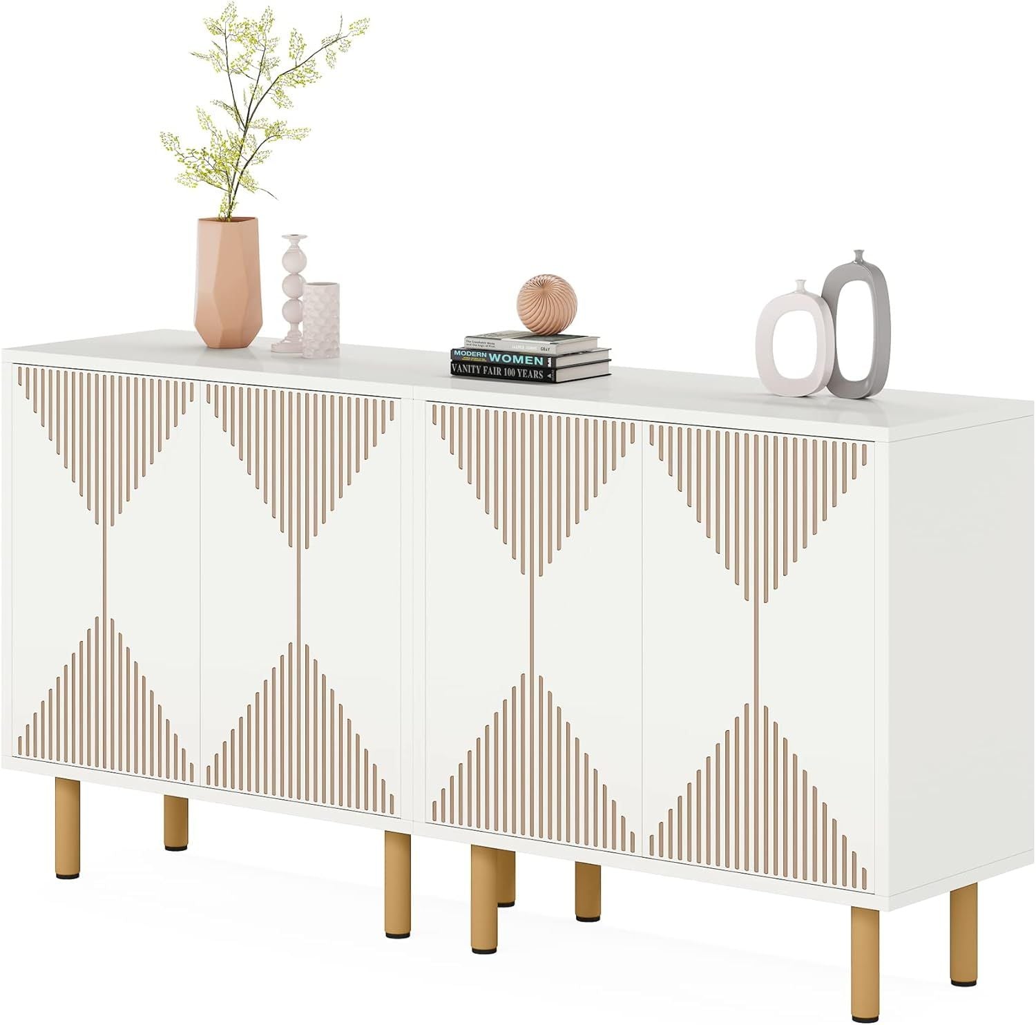 Sideboard Buffet Cabinet, Modern Sideboard Cabinet with 4 Doors - Comfortable Living Decor