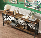 Sofa Table, Industrial Long Sofa Table Behind Couch, Entry Console Table with Storage for Entryway - Comfortable Living Decor