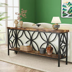 Sofa Table, Industrial Long Sofa Table Behind Couch, Entry Console Table with Storage for Entryway - Comfortable Living Decor