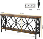 Sofa Table, Industrial Long Sofa Table Behind Couch, Entry Console Table with Storage for Entryway - Comfortable Living Decor