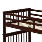 Stairway Twin - Over - Twin Bunk Bed with Storage and Guard Rail for Bedroom, Dorm - Comfortable Living Decor