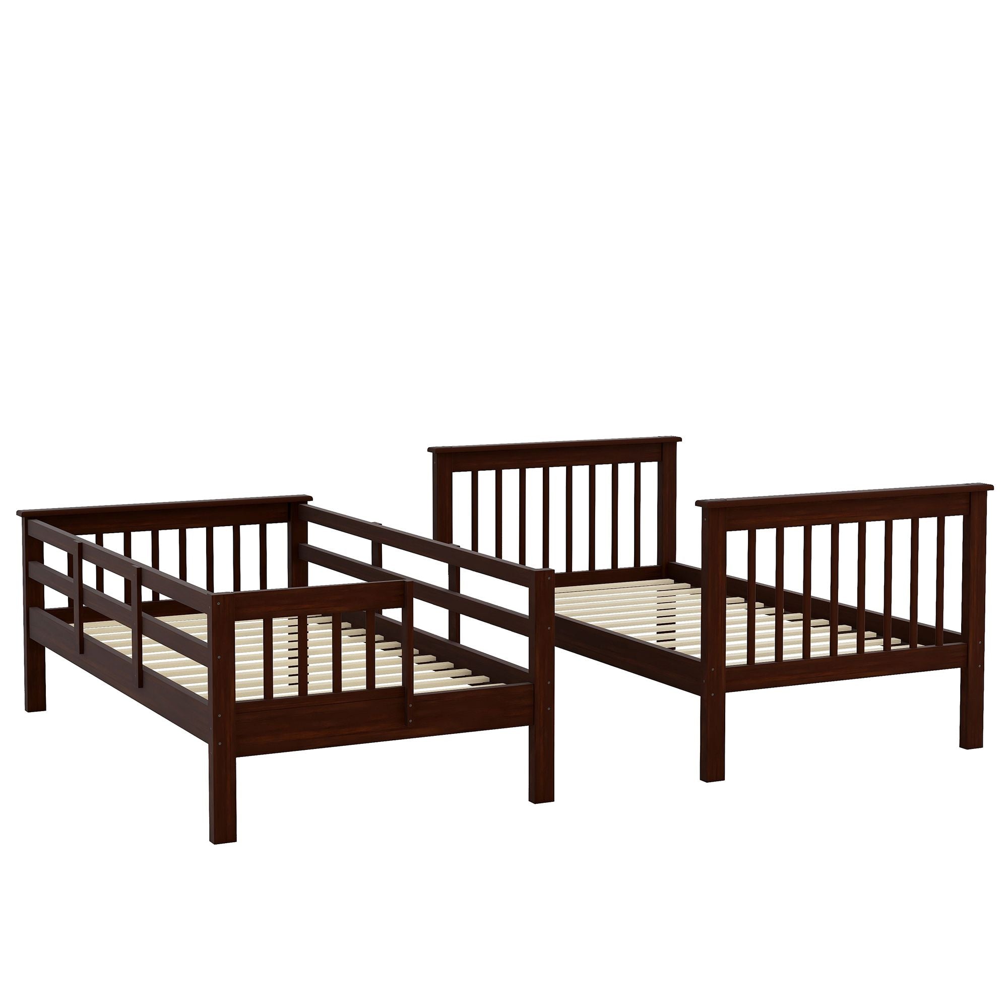 Stairway Twin - Over - Twin Bunk Bed with Storage and Guard Rail for Bedroom, Dorm - Comfortable Living Decor