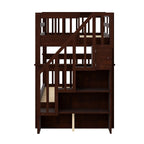 Stairway Twin - Over - Twin Bunk Bed with Storage and Guard Rail for Bedroom, Dorm - Comfortable Living Decor