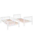 Stairway Twin - Over - Twin Bunk Bed with Storage and Guard Rail for Bedroom, Dorm - Comfortable Living Decor