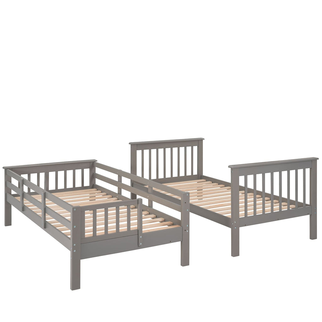 Stairway Twin - Over - Twin Bunk Bed with Storage and Guard Rail for Bedroom, Dorm - Comfortable Living Decor