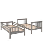 Stairway Twin - Over - Twin Bunk Bed with Storage and Guard Rail for Bedroom, Dorm - Comfortable Living Decor