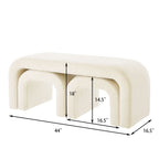Stylish Cream U - Shaped Ottoman & Bench Set - Perfect for Entryways and Bedroom Footrests - Comfortable Living Decor