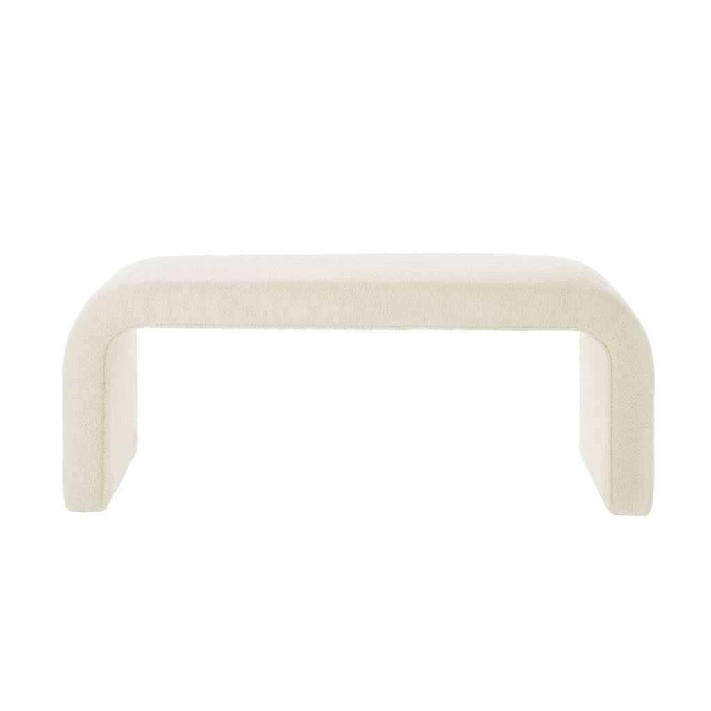 Stylish Cream U - Shaped Ottoman & Bench Set - Perfect for Entryways and Bedroom Footrests - Comfortable Living Decor