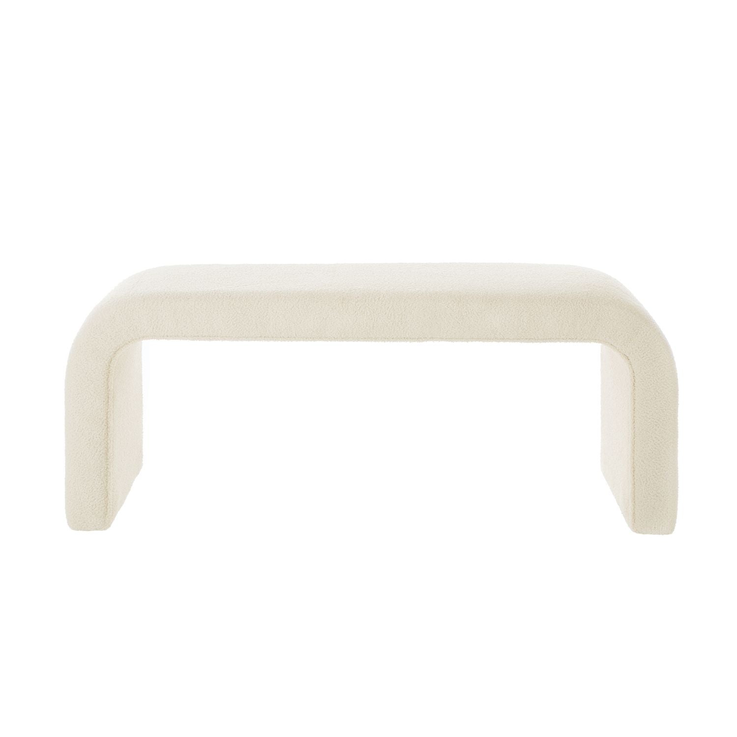 Stylish Cream U - Shaped Ottoman & Bench Set - Perfect for Entryways and Bedroom Footrests - Comfortable Living Decor