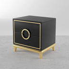 Tile Black Moderna Nightstand w/ Gold Finish by Rema Home - Comfortable Living Decor
