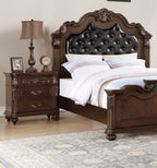 Traditional Antique Walnut 1pc Nightstand Bedroom Furniture Cherry Veneer 2 - Drawers Hanging Pull Bedside Table - Comfortable Living Decor