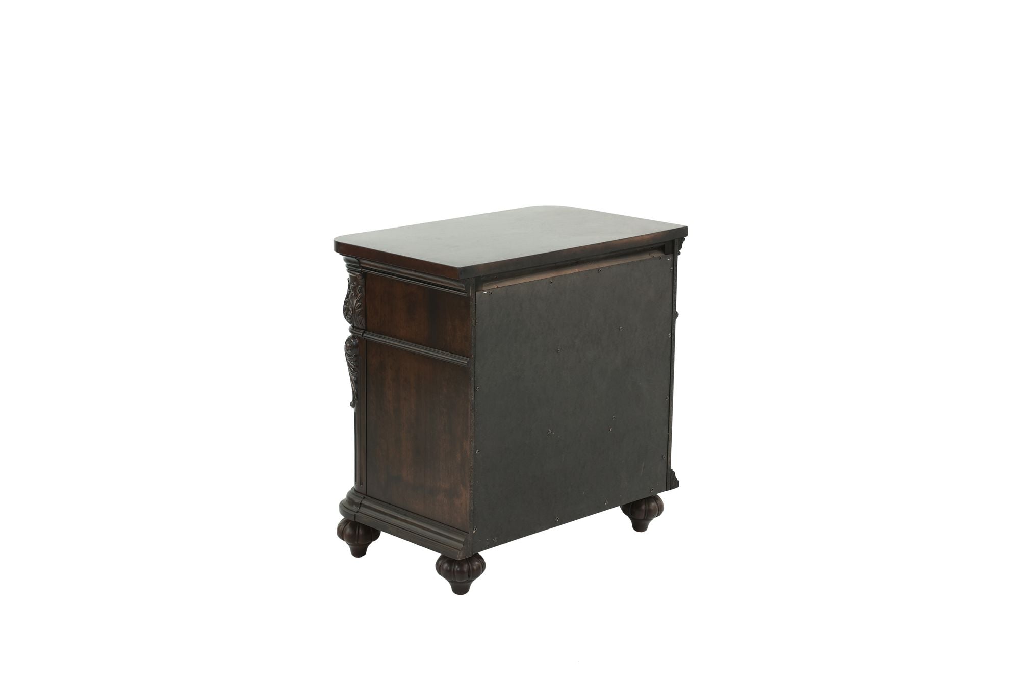 Traditional Antique Walnut 1pc Nightstand Bedroom Furniture Cherry Veneer 2 - Drawers Hanging Pull Bedside Table - Comfortable Living Decor