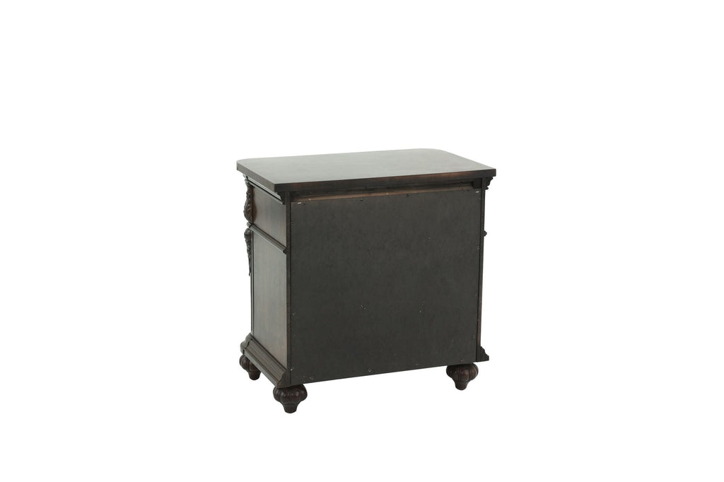 Traditional Antique Walnut 1pc Nightstand Bedroom Furniture Cherry Veneer 2 - Drawers Hanging Pull Bedside Table - Comfortable Living Decor