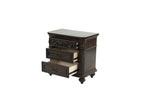 Traditional Antique Walnut 1pc Nightstand Bedroom Furniture Cherry Veneer 2 - Drawers Hanging Pull Bedside Table - Comfortable Living Decor