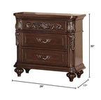 Traditional Antique Walnut 1pc Nightstand Bedroom Furniture Cherry Veneer 2 - Drawers Hanging Pull Bedside Table - Comfortable Living Decor