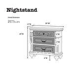 Traditional Antique Walnut 1pc Nightstand Bedroom Furniture Cherry Veneer 2 - Drawers Hanging Pull Bedside Table - Comfortable Living Decor