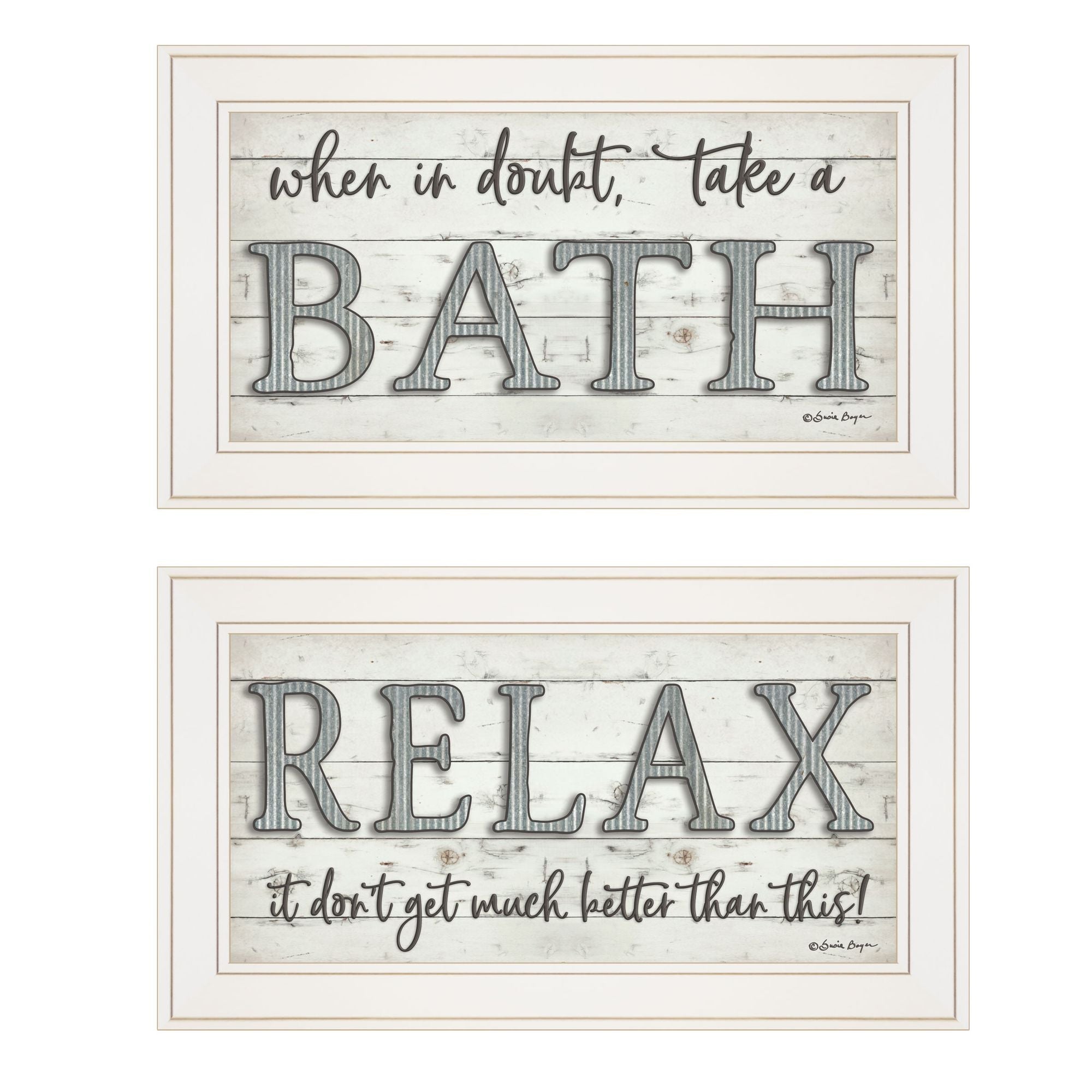 Trendy Decor 4U "Bath Relax" Framed Wall Art, Modern Home Decor Framed Print for Living Room, Bedroom & Farmhouse Wall Decoration by Susie Boyer - Comfortable Living Decor