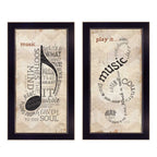 Trendy Decor 4U "Music" Framed Wall Art, Modern Home Decor Framed Print for Living Room, Bedroom & Farmhouse Wall Decoration by Marla Rae - Comfortable Living Decor