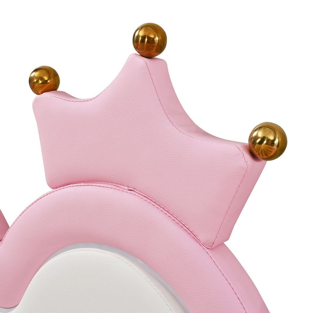 Twin Extending Daybed with LED Lights, Modern Upholstered Princess Daybed With Crown Headboard,Pink - Comfortable Living Decor