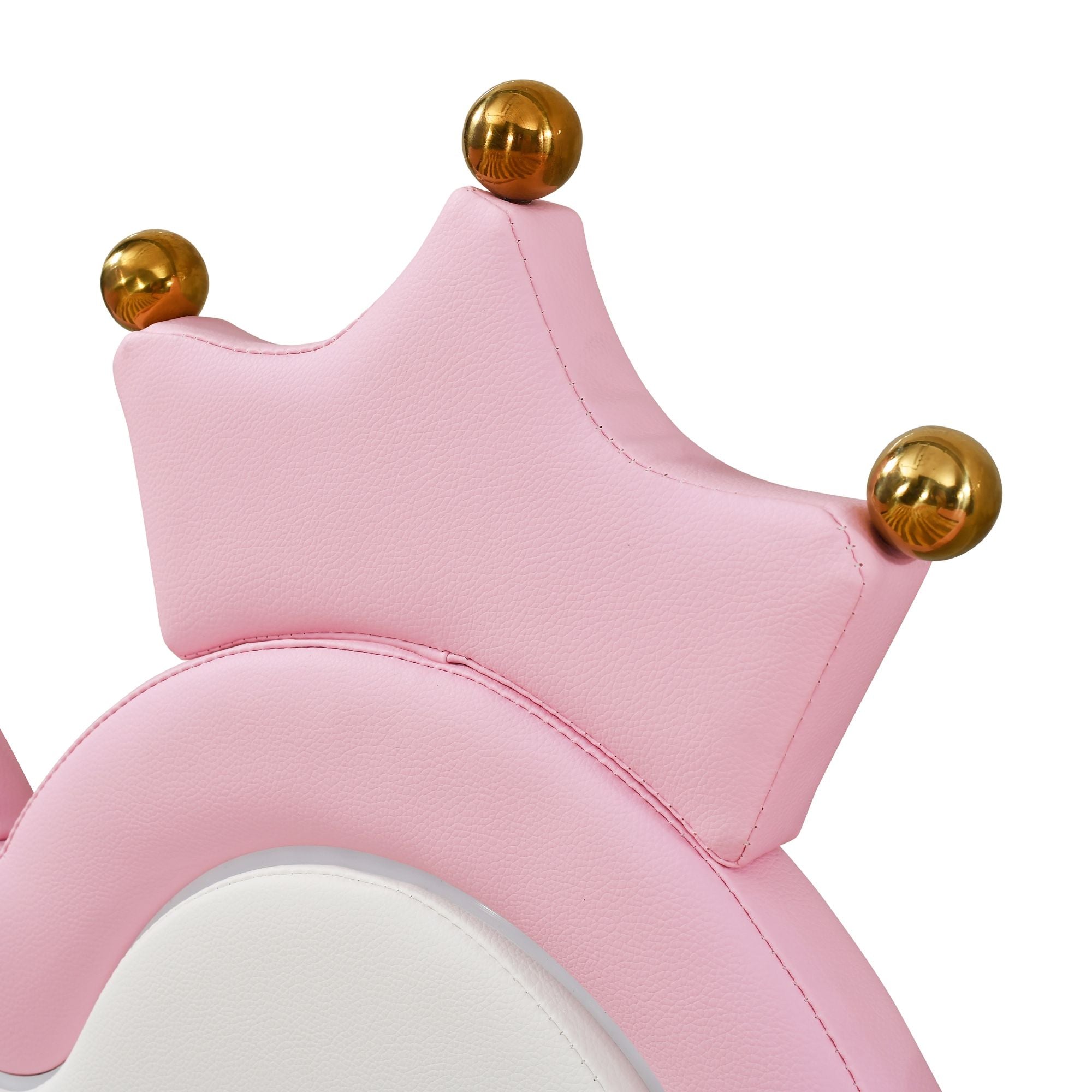 Twin Extending Daybed with LED Lights, Modern Upholstered Princess Daybed With Crown Headboard,Pink - Comfortable Living Decor
