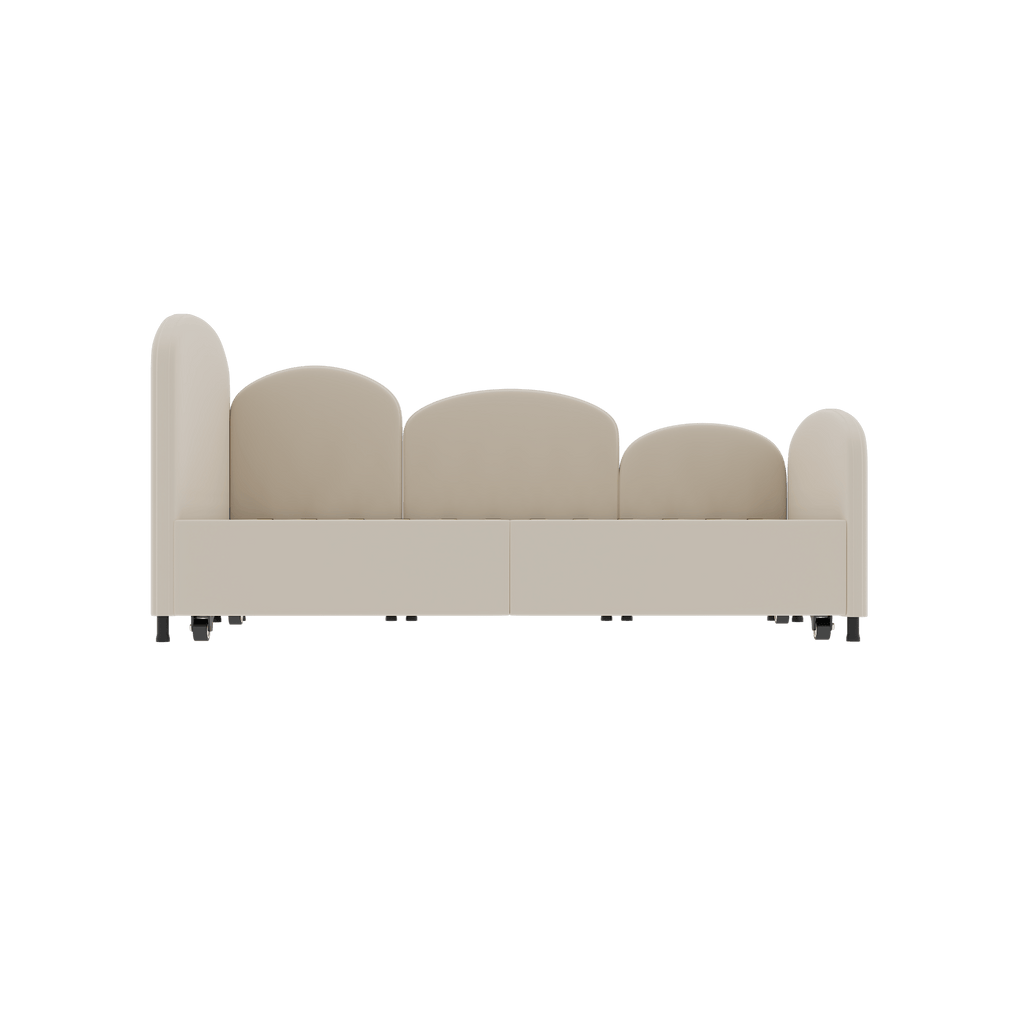 Twin Size Twin Size Bed frames With An Another Bed Frame, Velvet Upholstered Daybed, Modern Sofa Bed Daybed Frame for Bedroom Living Room, Suitable for Living Room, Kids Room, Bedroom (Beige) - Comfortable Living Decor