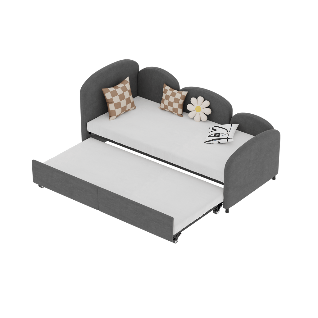 Twin Size Upholstered Daybed with Storage Drawers, Velvet Upholstered Daybed, Modern Sofa Bed Daybed Frame for Bedroom Living Room, Suitable for Living Room, Kids Room, Bedroom (Dark Gray) - Comfortable Living Decor