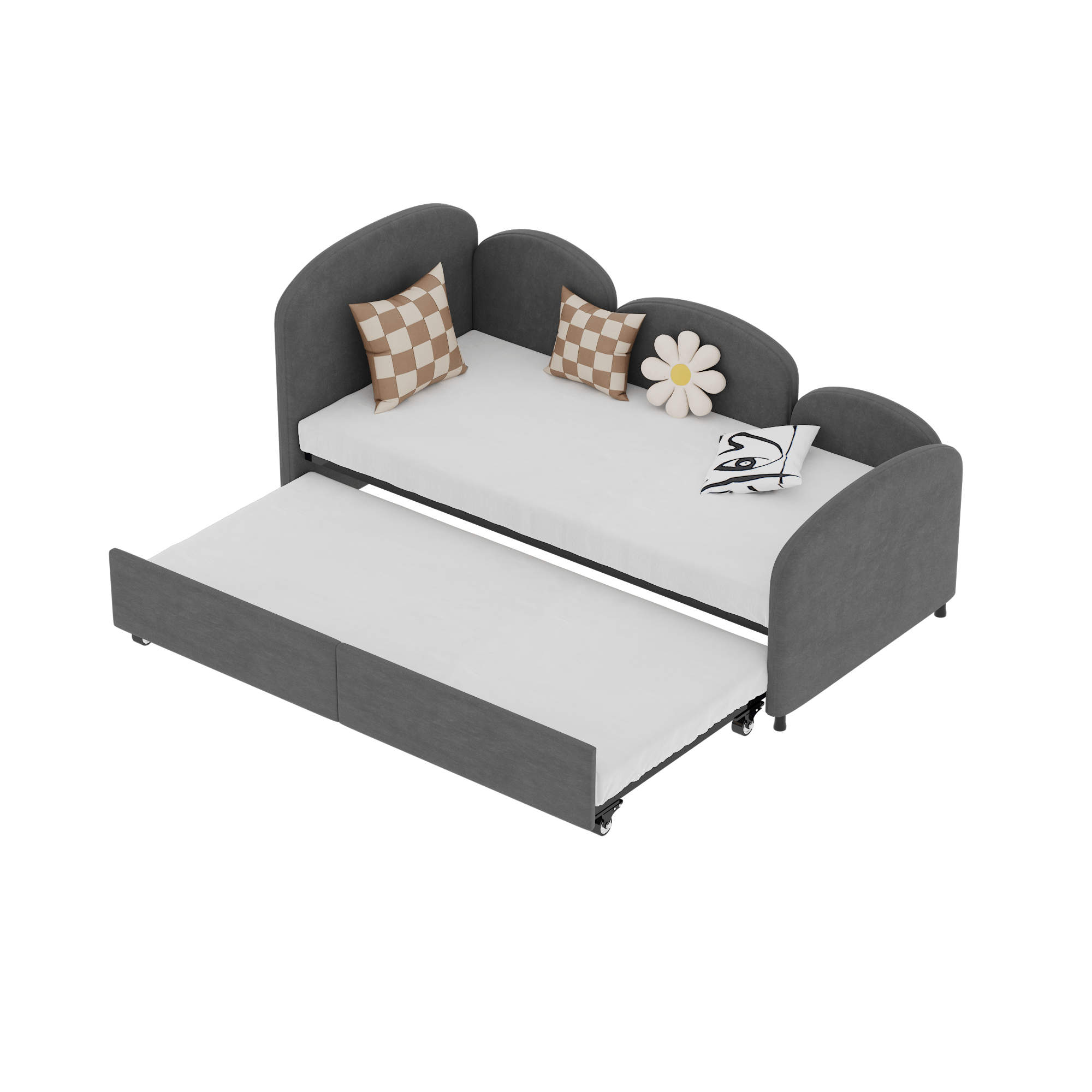 Twin Size Upholstered Daybed with Storage Drawers, Velvet Upholstered Daybed, Modern Sofa Bed Daybed Frame for Bedroom Living Room, Suitable for Living Room, Kids Room, Bedroom (Dark Gray) - Comfortable Living Decor
