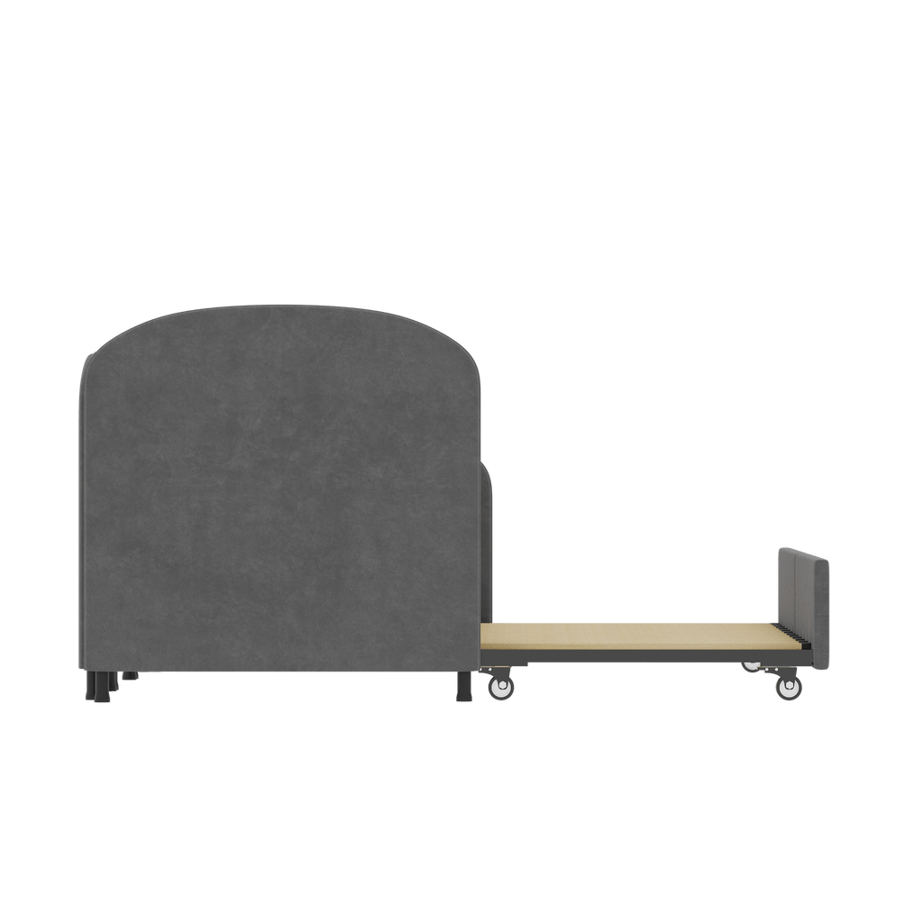 Twin Size Upholstered Daybed with Storage Drawers, Velvet Upholstered Daybed, Modern Sofa Bed Daybed Frame for Bedroom Living Room, Suitable for Living Room, Kids Room, Bedroom (Dark Gray) - Comfortable Living Decor