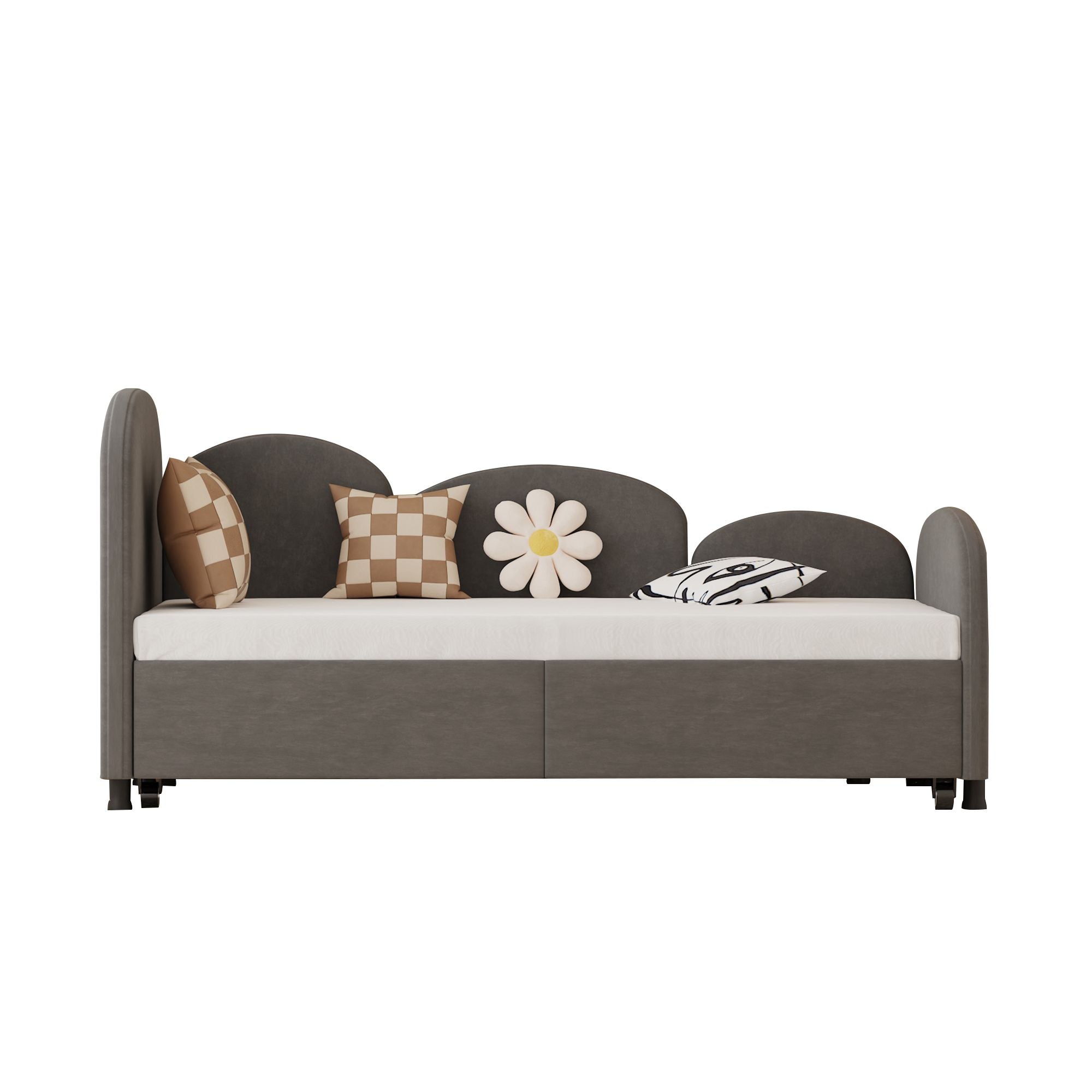 Twin Size Upholstered Daybed with Storage Drawers, Velvet Upholstered Daybed, Modern Sofa Bed Daybed Frame for Bedroom Living Room, Suitable for Living Room, Kids Room, Bedroom (Dark Gray) - Comfortable Living Decor