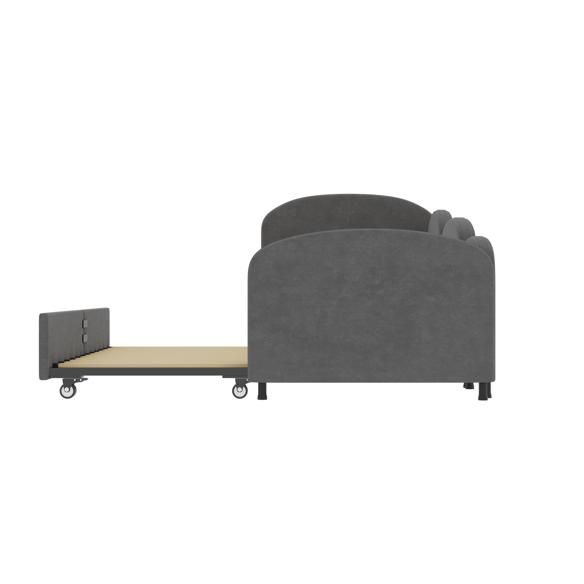 Twin Size Upholstered Daybed with Storage Drawers, Velvet Upholstered Daybed, Modern Sofa Bed Daybed Frame for Bedroom Living Room, Suitable for Living Room, Kids Room, Bedroom (Dark Gray) - Comfortable Living Decor