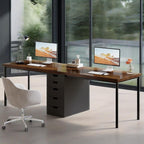 Two Person Computer Desk with 5 Drawers, 78.7 Inches Extra Long Double Office Desk, Modern Simple Double Computer Desk Study Writing Table Workstation - Comfortable Living Decor
