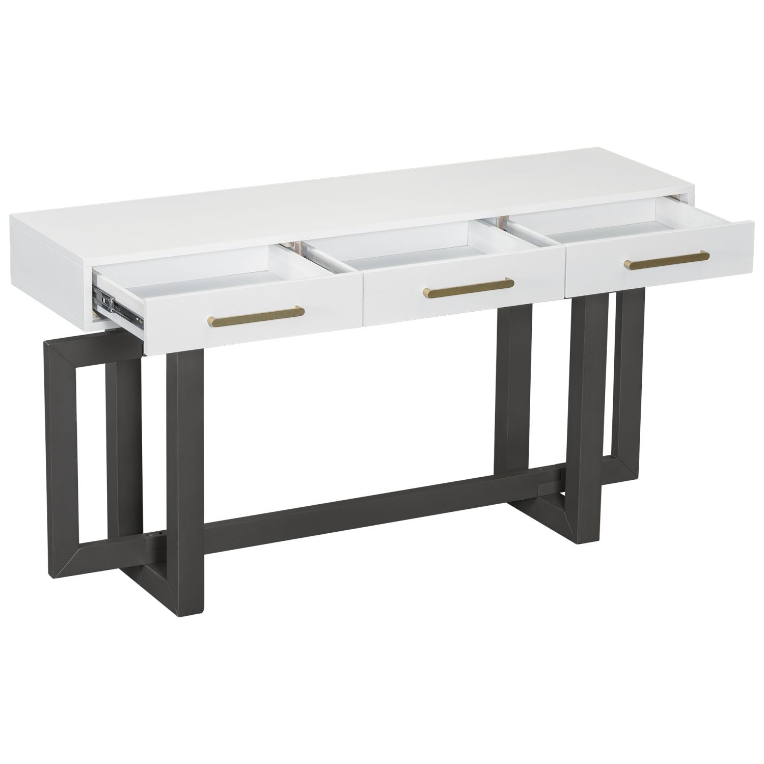U_STYLE Elegant Console Table with Three Drawers, Extra Long Entryway Table for Entryway, Hallway, Living Room, Foyer, Corridor - Comfortable Living Decor
