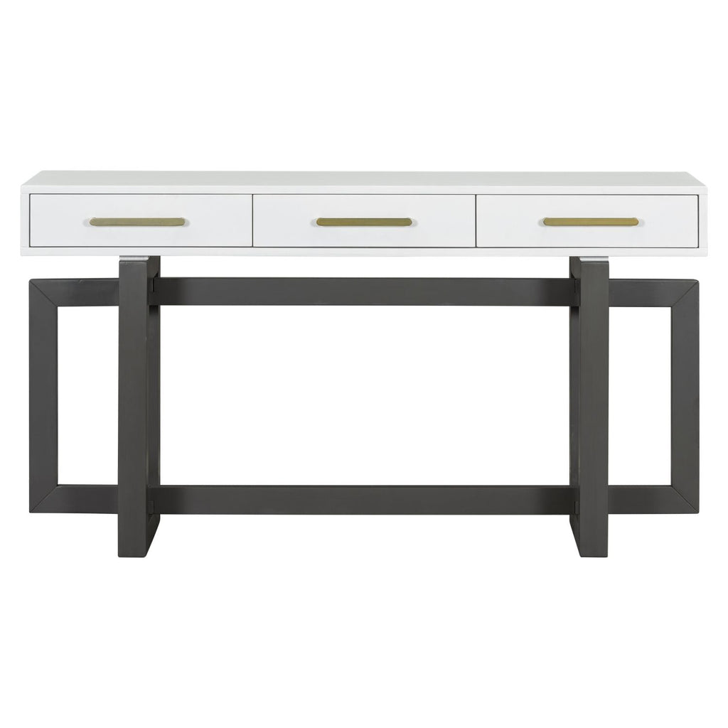 U_STYLE Elegant Console Table with Three Drawers, Extra Long Entryway Table for Entryway, Hallway, Living Room, Foyer, Corridor - Comfortable Living Decor