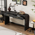 Unique Retro Silhouette Console Table with Open Style,Two Top Drawers for Entrance,Dinning Room,Living Room - Comfortable Living Decor
