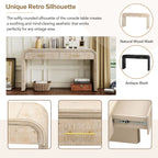 Unique Retro Silhouette Console Table with Open Style,Two Top Drawers for Entrance,Dinning Room,Living Room - Comfortable Living Decor