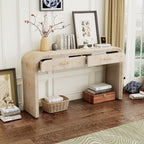 Unique Retro Silhouette Console Table with Open Style,Two Top Drawers for Entrance,Dinning Room,Living Room - Comfortable Living Decor