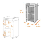 Vegas Bar Cart, Two Tier Cabinet With Glass Door, Six Cubbies For Liquor - Comfortable Living Decor