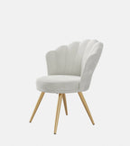 Velvet Accent Chair with Gold Metal Legs, Vanity Chair for Makeup Room, Upholstered Guest Chair for Living Room, Side Chair for Bedroom - Comfortable Living Decor