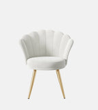 Velvet Accent Chair with Gold Metal Legs, Vanity Chair for Makeup Room, Upholstered Guest Chair for Living Room, Side Chair for Bedroom - Comfortable Living Decor
