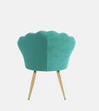 Velvet Accent Chair with Gold Metal Legs, Vanity Chair for Makeup Room, Upholstered Guest Chair for Living Room, Side Chair for Bedroom - Comfortable Living Decor