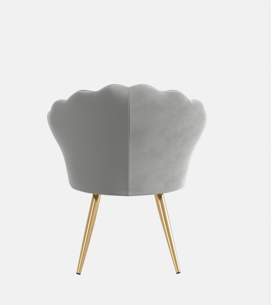 Velvet Accent Chair with Gold Metal Legs, Vanity Chair for Makeup Room, Upholstered Guest Chair for Living Room, Side Chair for Bedroom - Comfortable Living Decor