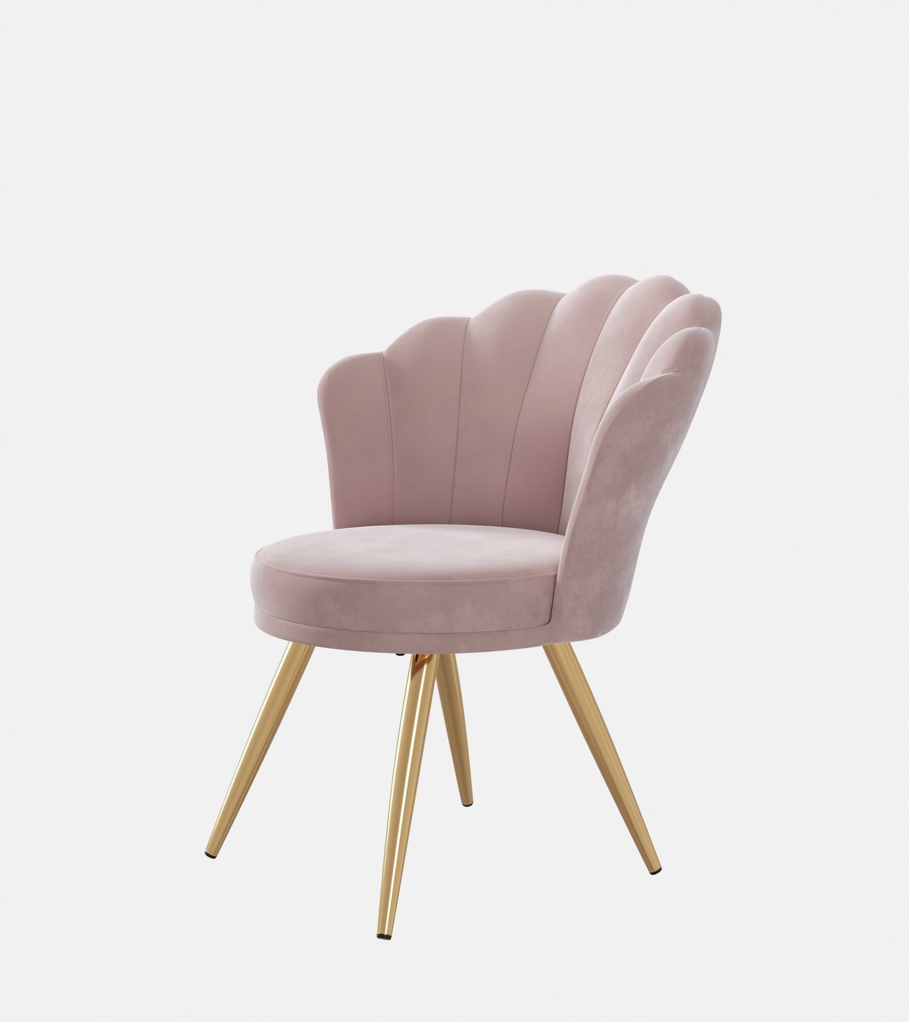 Velvet Accent Chair with Gold Metal Legs, Vanity Chair for Makeup Room, Upholstered Guest Chair for Living Room, Side Chair for Bedroom - Comfortable Living Decor