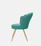 Velvet Accent Chair with Gold Metal Legs, Vanity Chair for Makeup Room, Upholstered Guest Chair for Living Room, Side Chair for Bedroom - Comfortable Living Decor