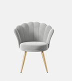 Velvet Accent Chair with Gold Metal Legs, Vanity Chair for Makeup Room, Upholstered Guest Chair for Living Room, Side Chair for Bedroom - Comfortable Living Decor