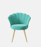 Velvet Accent Chair with Gold Metal Legs, Vanity Chair for Makeup Room, Upholstered Guest Chair for Living Room, Side Chair for Bedroom - Comfortable Living Decor