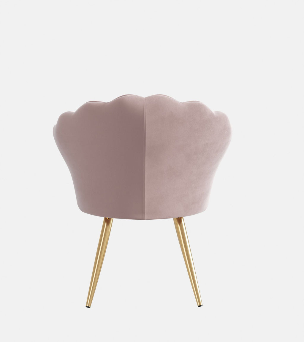 Velvet Accent Chair with Gold Metal Legs, Vanity Chair for Makeup Room, Upholstered Guest Chair for Living Room, Side Chair for Bedroom - Comfortable Living Decor