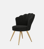Velvet Accent Chair with Gold Metal Legs, Vanity Chair for Makeup Room, Upholstered Guest Chair for Living Room, Side Chair for Bedroom - Comfortable Living Decor