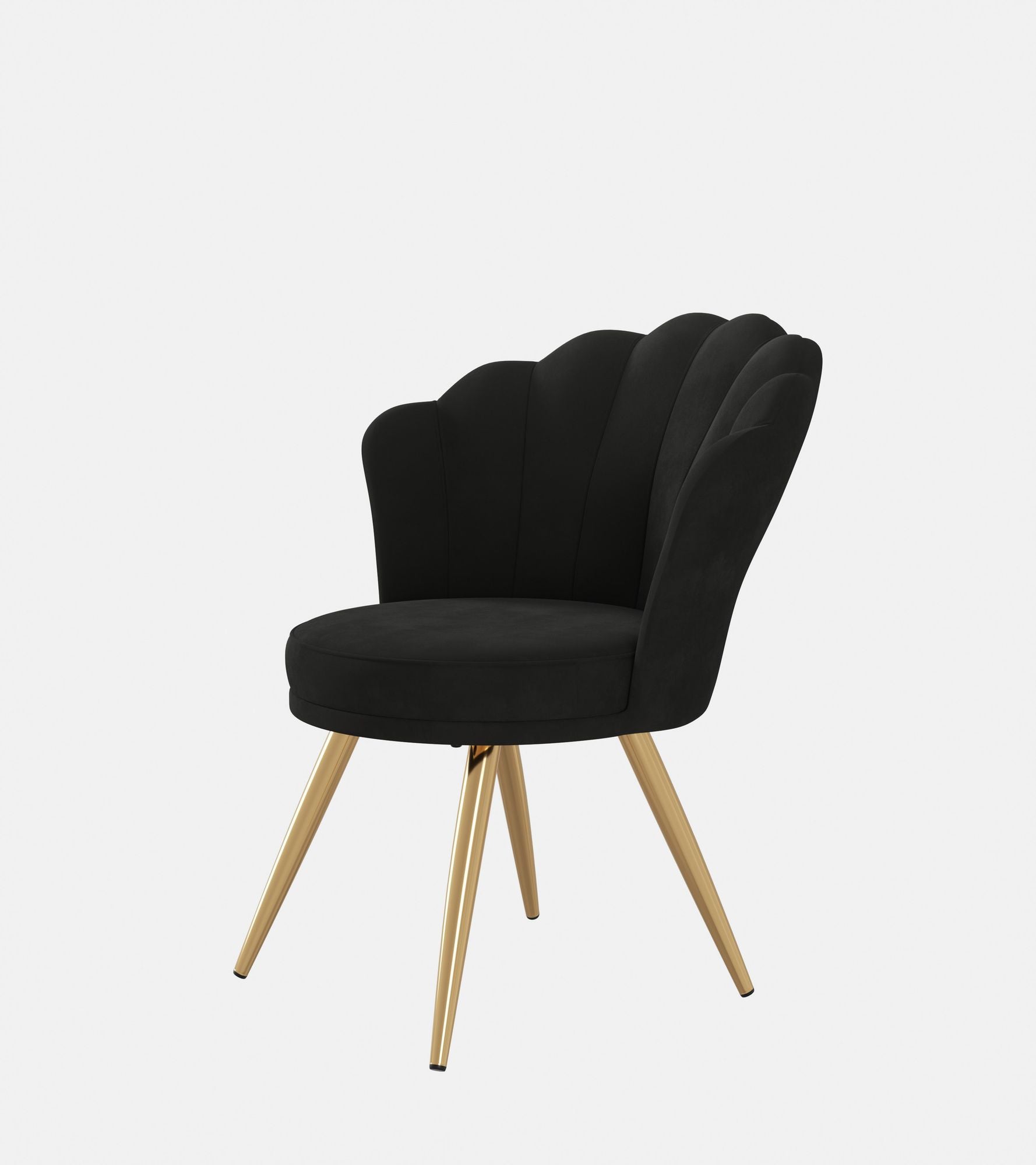 Velvet Accent Chair with Gold Metal Legs, Vanity Chair for Makeup Room, Upholstered Guest Chair for Living Room, Side Chair for Bedroom - Comfortable Living Decor